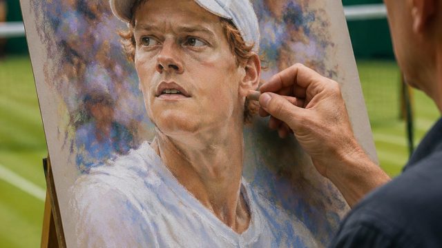 Art Meets Sports: Capturing Jannik's Wimbledon Moment with Pastel